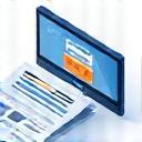 Icon representing newspaper and computer screen